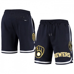Men Milwaukee Brewers Navy Shorts
