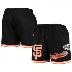 Men San Francisco Giants Black Team Logo Mesh Shorts