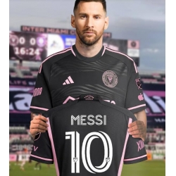 Men's Inter Miami CF Lionel Messi #10 2023 Black Pink Soccer Jersey II