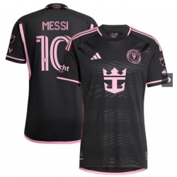 Men's Inter Miami CF Lionel Messi 10 2024 Black Pink Soccer Jersey