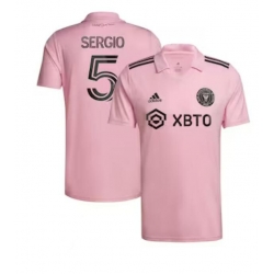 Men's Inter Miami CF Sergio Busquets adidas Pink 2023 The Heart Beat Kit Replica Player Jersey