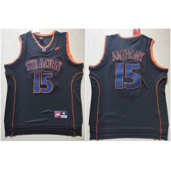 Syracuse University 15 Carmelo Anthony Black Nike Basketball College Jersey