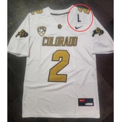 Colorado Buffaloes #2 Shedeur Sanders White 2023 FUSE L Patch Stitched Football Jersey