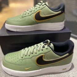 Men Nike Air Force One Green Gold 2024 Shoes