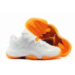 2015 Air Jordan Retro 11 Low GS White Citrus Women Shoes