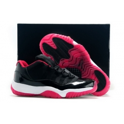 Air Jordan 11 Retro Girls Low Bred Black Red White 2015 For Womens On Sale