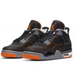 Air Jordan 4 Mid Cut Basketball Shoes Black Orange