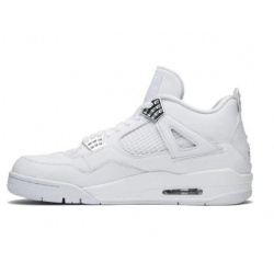 Nike Men Air Jordan 4 All White Basketball Shoes