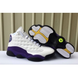 Air Jordan 13 Retro Lakers White Purple Men Shoes