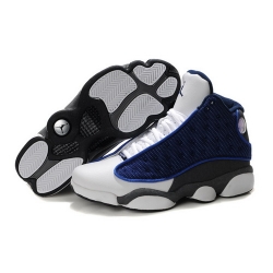 Air Jordan 13 Shoes 2013 Mens Grade AAA Grain Leather Blue White Grey