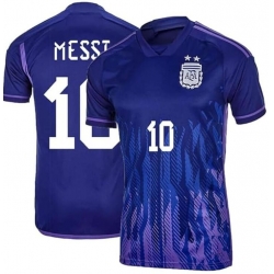 Men Argentina #10 Lion Messi Purple Blue 2024 Soccer Jersey