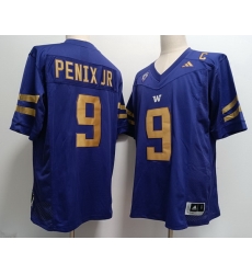 Men Washington Huskies Michael Penix Jr. #9 Stitched Football Purple Gold Jersey