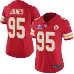 Nike Chiefs 95 Chris Jones Red Team Color Women Bound Stitched NFL Vapor Untouchable Limited 2024 Super Bowl LVIII Jersey 