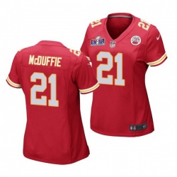 Women Kansas City Chiefs 21 Trent McDuffie Red Vapor Untouchable Limited Stitched Football 2024 Super Bowl LVIII Jersey