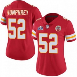 Women Kansas City Chiefs 52 Creed Humphrey Red Vapor Untouchable Limited Stitched Football 2024 Super Bowl LVIII Jersey