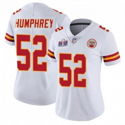 Women Kansas City Chiefs 52 Creed Humphrey White Vapor Untouchable Limited Stitched Football 2024 Super Bowl LVIII Jersey