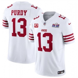 Men San Francisco 49ers 13 Brock Purdy White 2023 F U S E  With  Vapor Untouchable Limited Stitched Football 2024 Super Bowl LVIII Jersey
