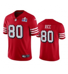 Nike 49ers 80 Jerry Rice Red Rush Men Stitched NFL Vapor Untouchable Limited 2024 Super Bowl LVIII Jersey 