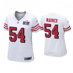 Women San Francisco 49ers 54 Fred Warner White Throwback  Vapor Untouchable Limited Stitched Football 2024 Super Bowl LVIII Jersey