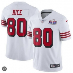 Women San Francisco 49ers 80 Jerry Rice White Throwback Vapor Untouchable Stitched Football 2024 Super Bowl LVIII Jersey