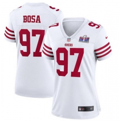 Women San Francisco 49ers 97 Nick Bosa White 2023 F U S E  Vapor Untouchable Limited Stitched Football 2024 Super Bowl LVIII Jersey