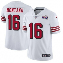 Youth NFL San Francisco 49ers 16 Joe Montana White Throwback Vapor Untouchable Limited Stitched 2024 Super Bowl LVIII Jersey