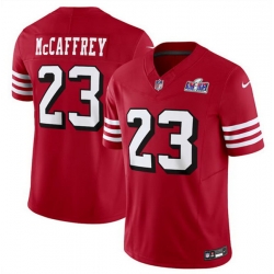 Youth San Francisco 49ers 23 Christian McCaffrey New Red 2023 F U S E  Vapor Untouchable Limited Stitched Football 2024 Super Bowl LVIII Jersey