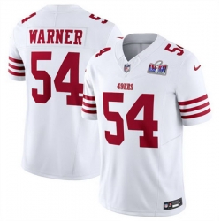Youth San Francisco 49ers 54 Fred Warner White 2023 F U S E  Vapor Untouchable Limited Stitched Football 2024 Super Bowl LVIII Jersey