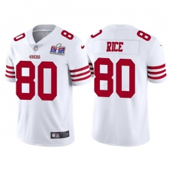 Youth San Francisco 49ers 80 Jerry Rice 2023 New White Vapor Untouchable Stitched Football 2024 Super Bowl LVIII Jersey
