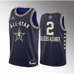 Men 2024 All Star 2 Shai Gilgeous Alexander Navy Stitched Basketball Jersey