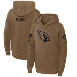 Youth Arizona Cardinals 2023 Brown Salute To Service Pullover Hoodie