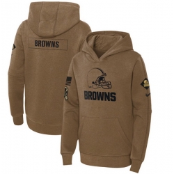 Youth Cleveland Browns 2023 Brown Salute To Service Pullover Hoodie