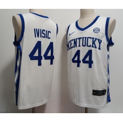 Men Kentucky Wildcats #44 Zvonimir Ivisic White Stitched NCAA Jersey
