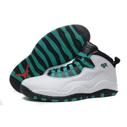 Air Jordan 10 Shoes 2015 Mens Low White Black Green