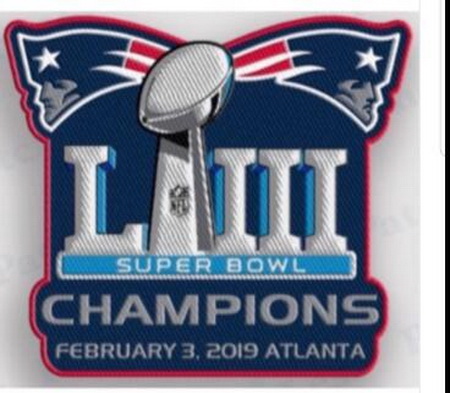 NFL Patriots Super Bowl Patch LIII Champions Patch Biaog