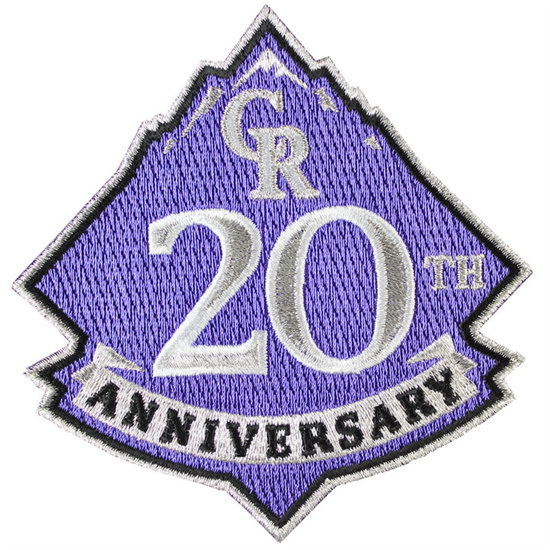 Youth 2013 Colorado Rockies 20th Anniversary Logo Sleeve Patch Biaog
