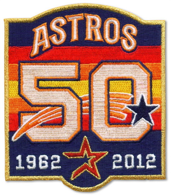 Youth 2012 Houston Astros 50th Anniversary Jersey Sleeve Patch Biaog