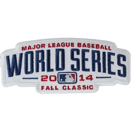 Men 2014 MLB World Series Logo Jersey Sleeve Patch Kansas City Royals vs San Francisco Giants Biaog