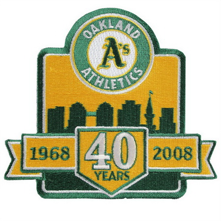 Men 2008 Oakland A s Athletics 40th Anniversary Patch Biaog