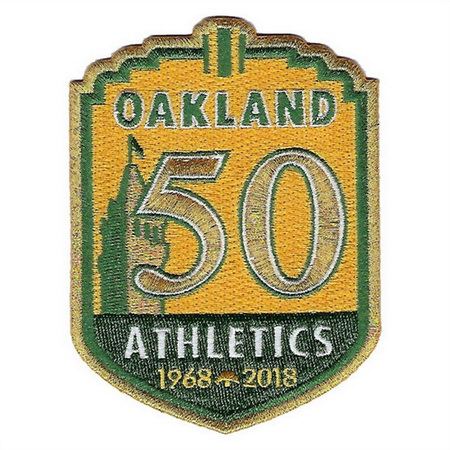 Men 2018 Oakland A s Athletics 50th Anniversary Patch Biaog