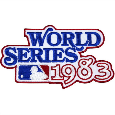Women 1983 MLB World Series Logo Jersey Patch Baltimore Orioles vs Philadelphia Phillies Biaog