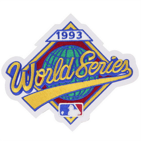 Women 1993 MLB World Series Logo Jersey Patch Philadelphia Phillies vs Toronto Blue Jays Biaog