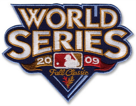 Women 2009 MLB World Series Logo Jersey Sleeve Patch Philadelphia Phillies vs New York Yankees Biaog
