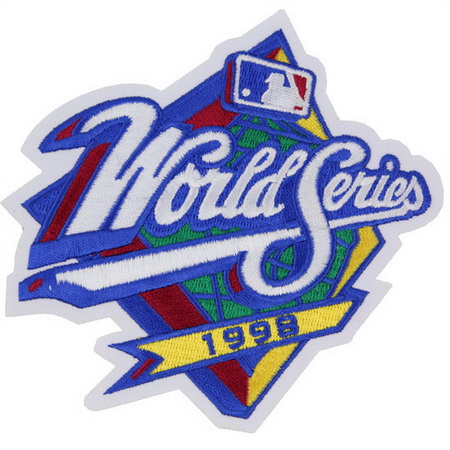 Men 1998 MLB World Series Logo Jersey Patch San Diego Padres vs. New York Yankees Biaog