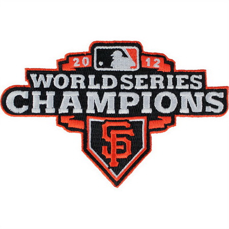 Youth 2012 San Francisco Giants MLB World Series Champions Jersey Sleeve Patch Orange Border Biaog