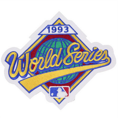 Men 1993 MLB World Series Logo Jersey Patch Philadelphia Phillies vs. Toronto Blue Jays Biaog